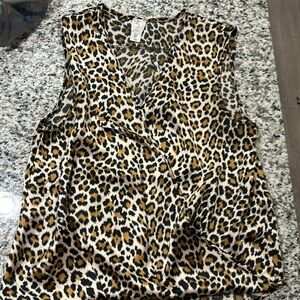 Silky Leopard Print Top